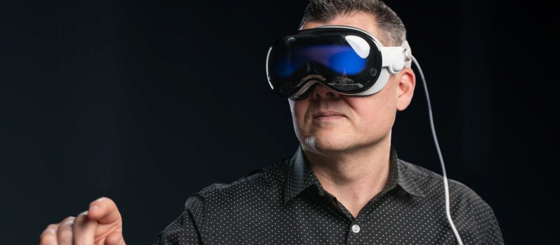 Man wearing Apple Vision Pro
