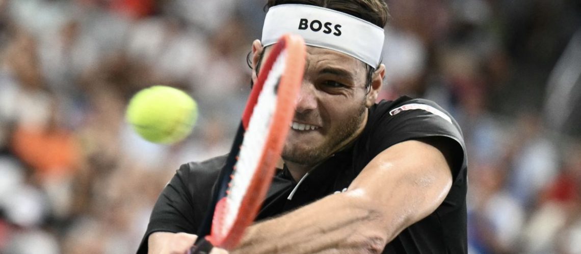 Taylor Fritz of the United States fires his way into the Fritz vs Zverev US open 2024 quarter-final match at Flushing Meadows.
