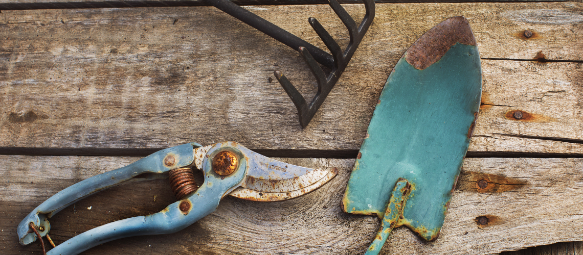 Rusty garden tools