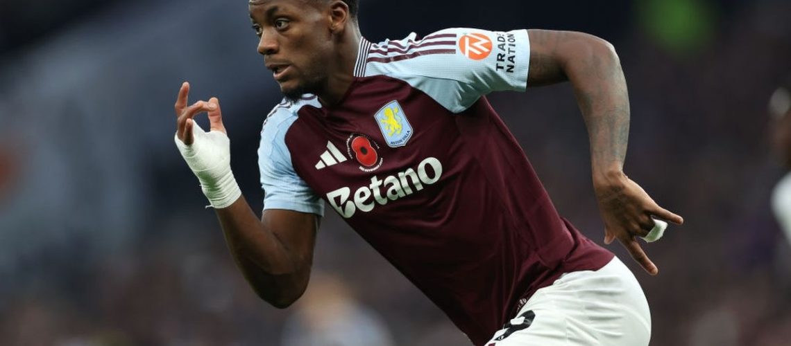 Jhon Duran of Aston Villa during the Premier League match between Tottenham Hotspur FC and Aston Villa FC ahead of the Club Brugge vs Aston Villa live stream