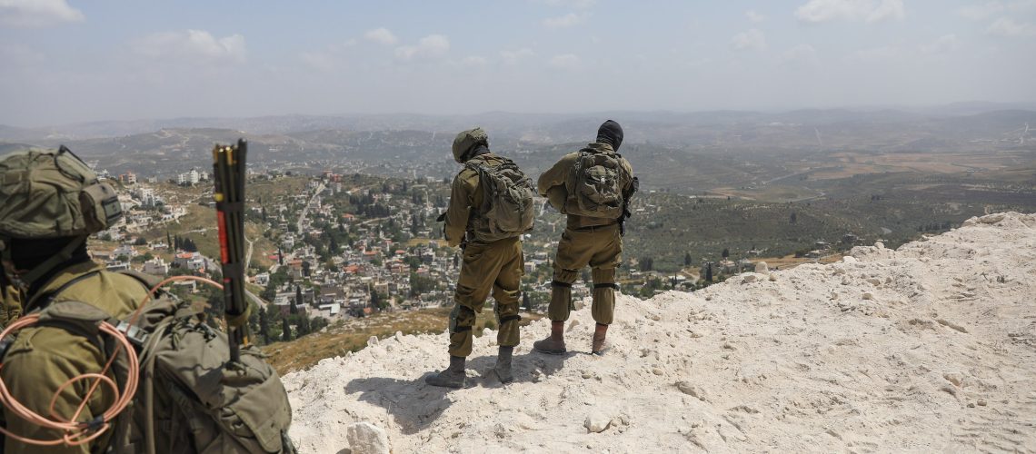Israeli soldiers guard in the northern West Bank on May 29, 2023. (Flash90)