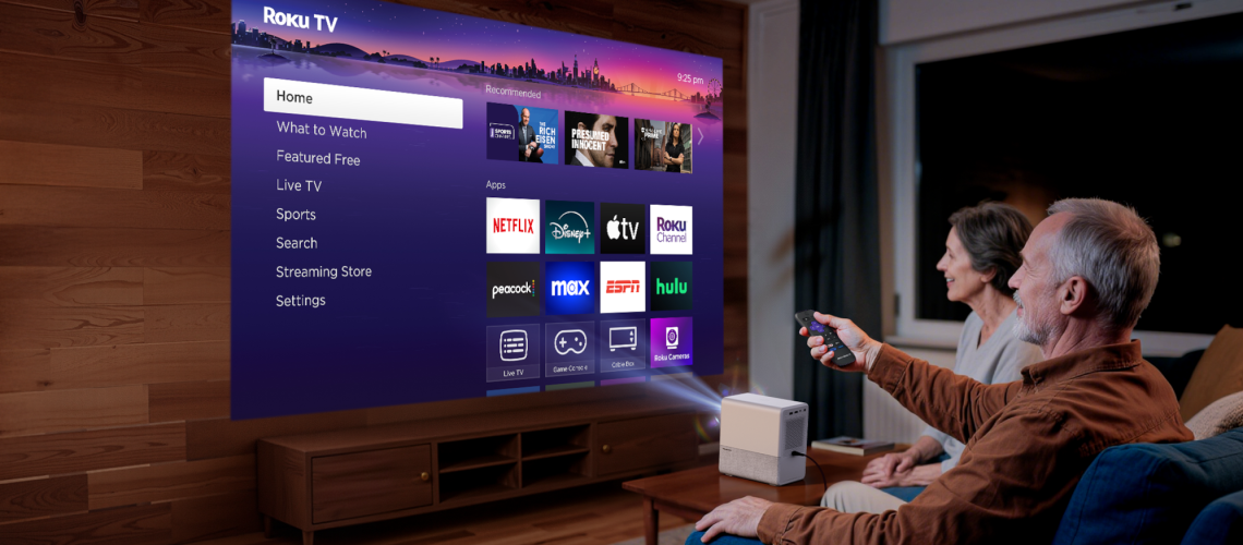 Aurzen Roku TV Smart Projector