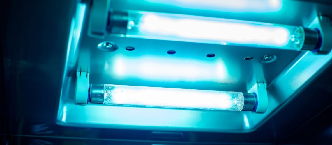 Close up the lamp of UV light sterilization