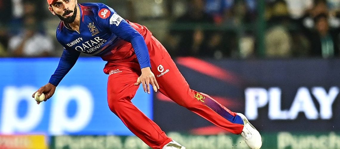 Indian Premier League 2024 playoffs live stream: Virat Kohli fields a ball in IPL 2024