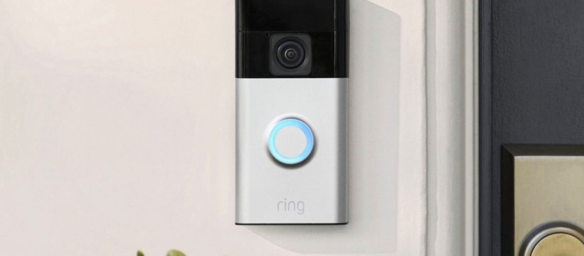 Ring Battery Doorbell next to door