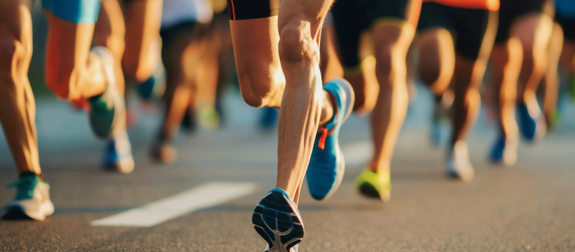 Close-Up of Marathon Runners