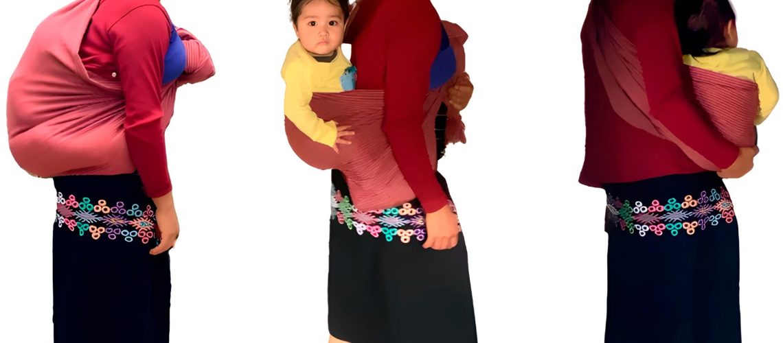 Tseltal mother carrying a nine-month-old infant. Study: Infants who are rarely spoken to nevertheless understand many words