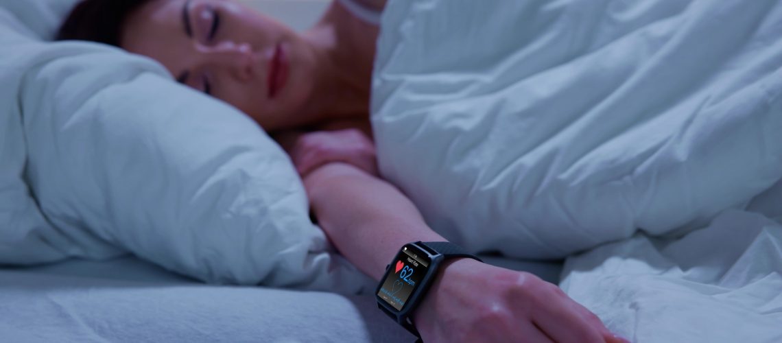 Wearable Sleep Tracking Heart Rate Monitor Smartwatch In Bed
