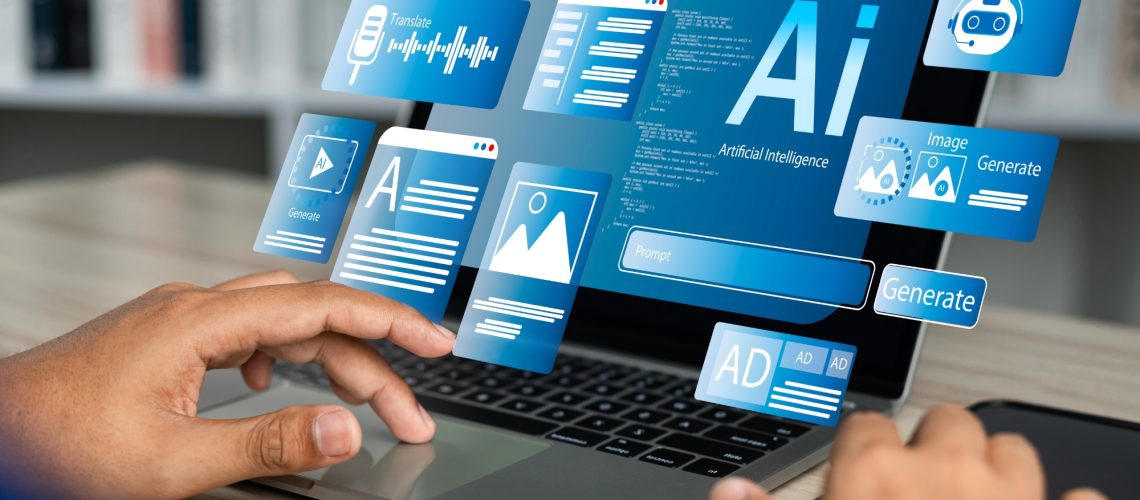 AI tools floating out of laptops